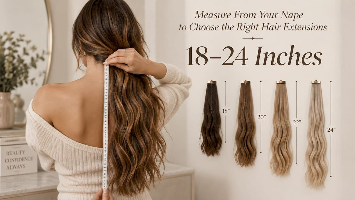 Decorative hair extension measurement title card