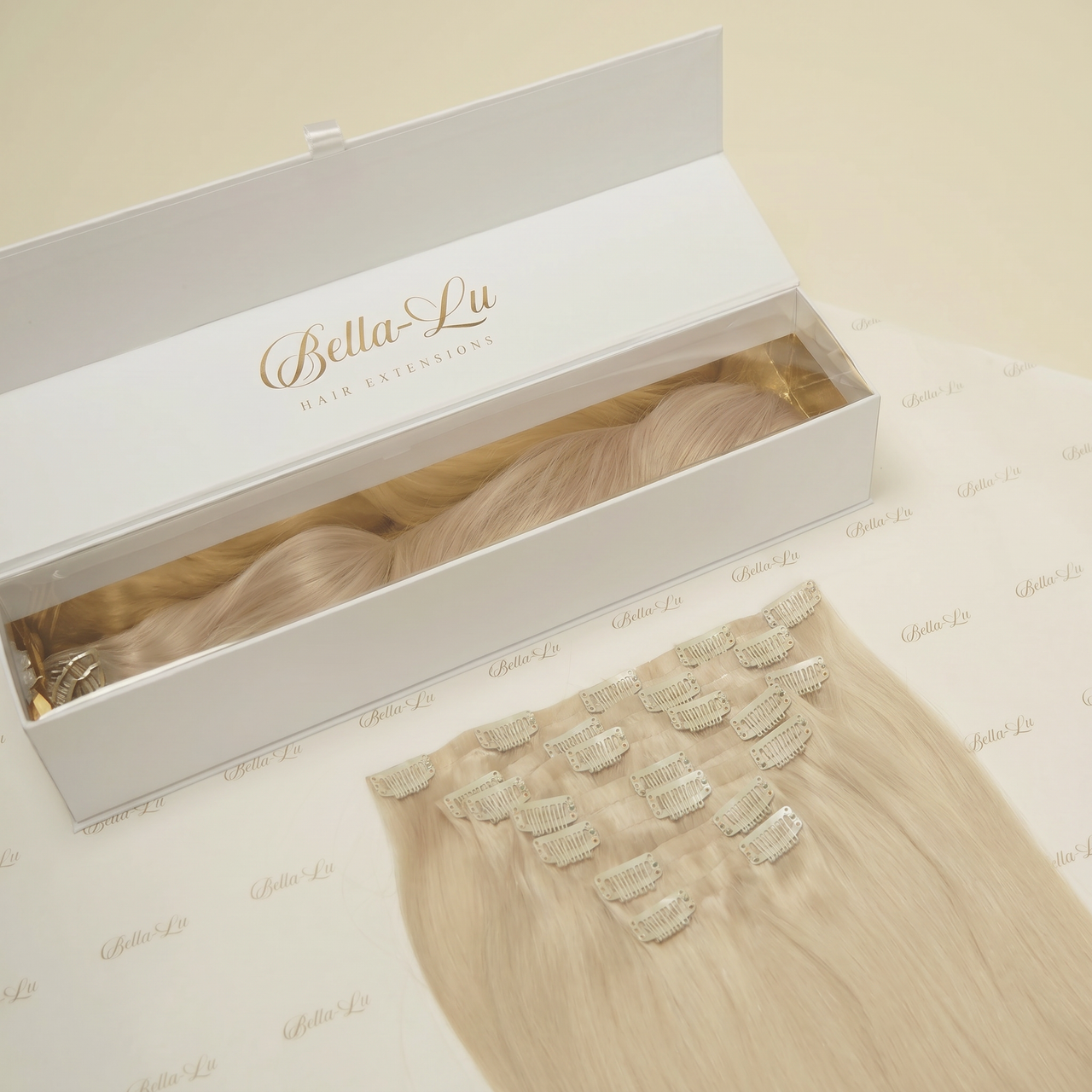 Bella-Lu clip-in hair extensions box